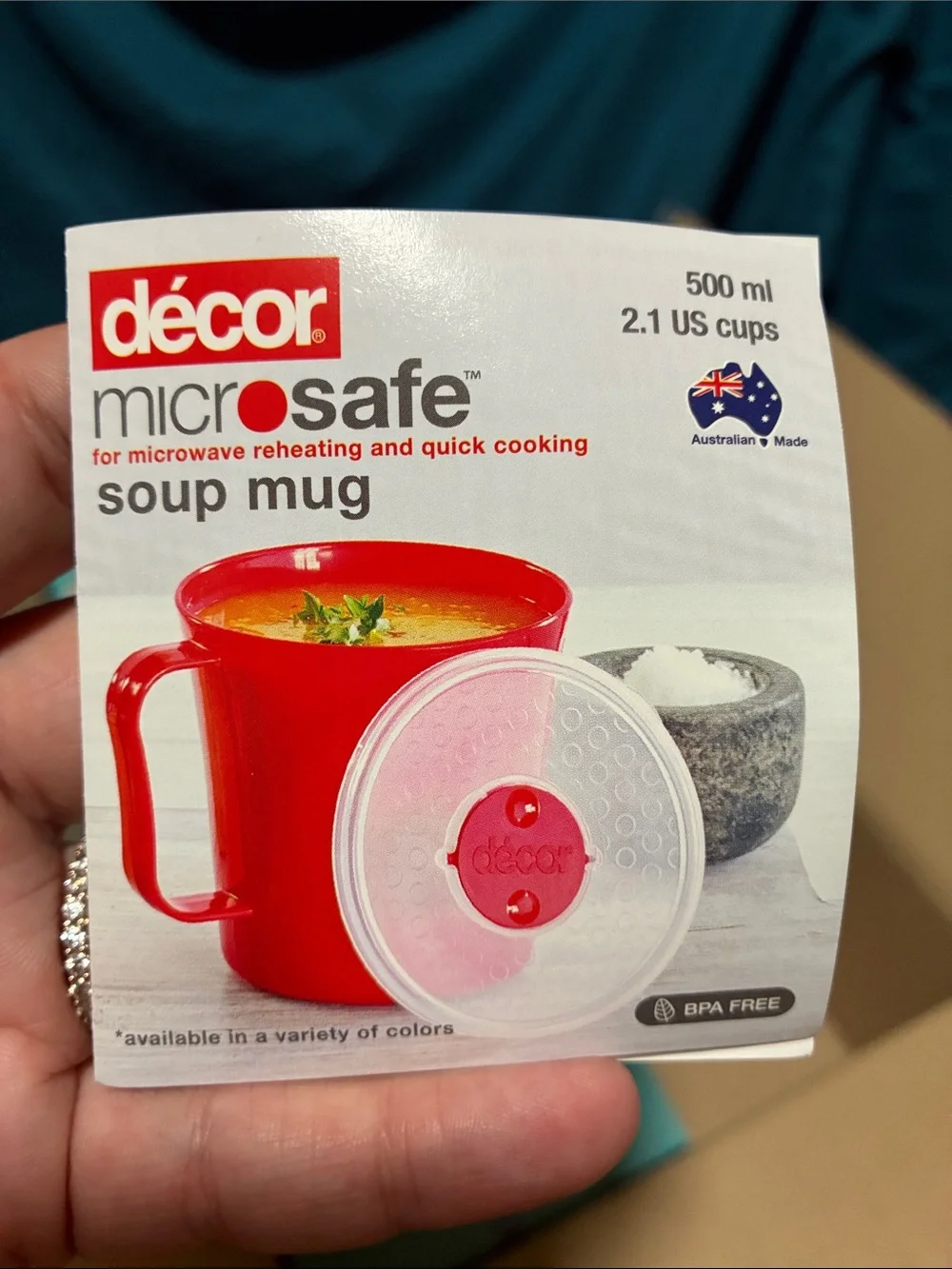 6 decor microsafe soup mugs gift boxed